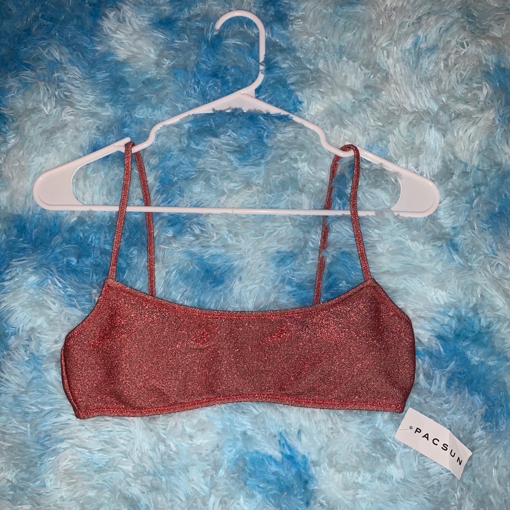 Kendall and Kylie red sparkly bikini top